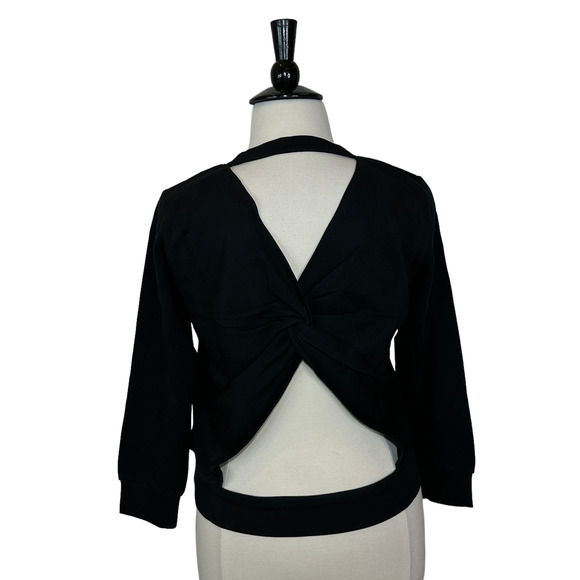 Hudson Open Back Twist Terry Knit Sweatshirt Women Large NWT Cotton - Picture 4 of 11